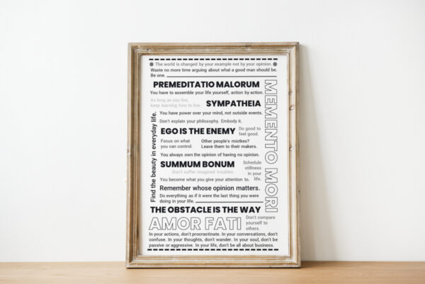 Plakát s citáty stoiků
